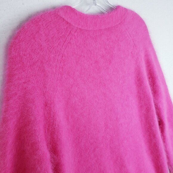Juicy Couture Angora Blend Cardigan Longline Sweater Pink Fuzzy Soft size S - Picture 12 of 12